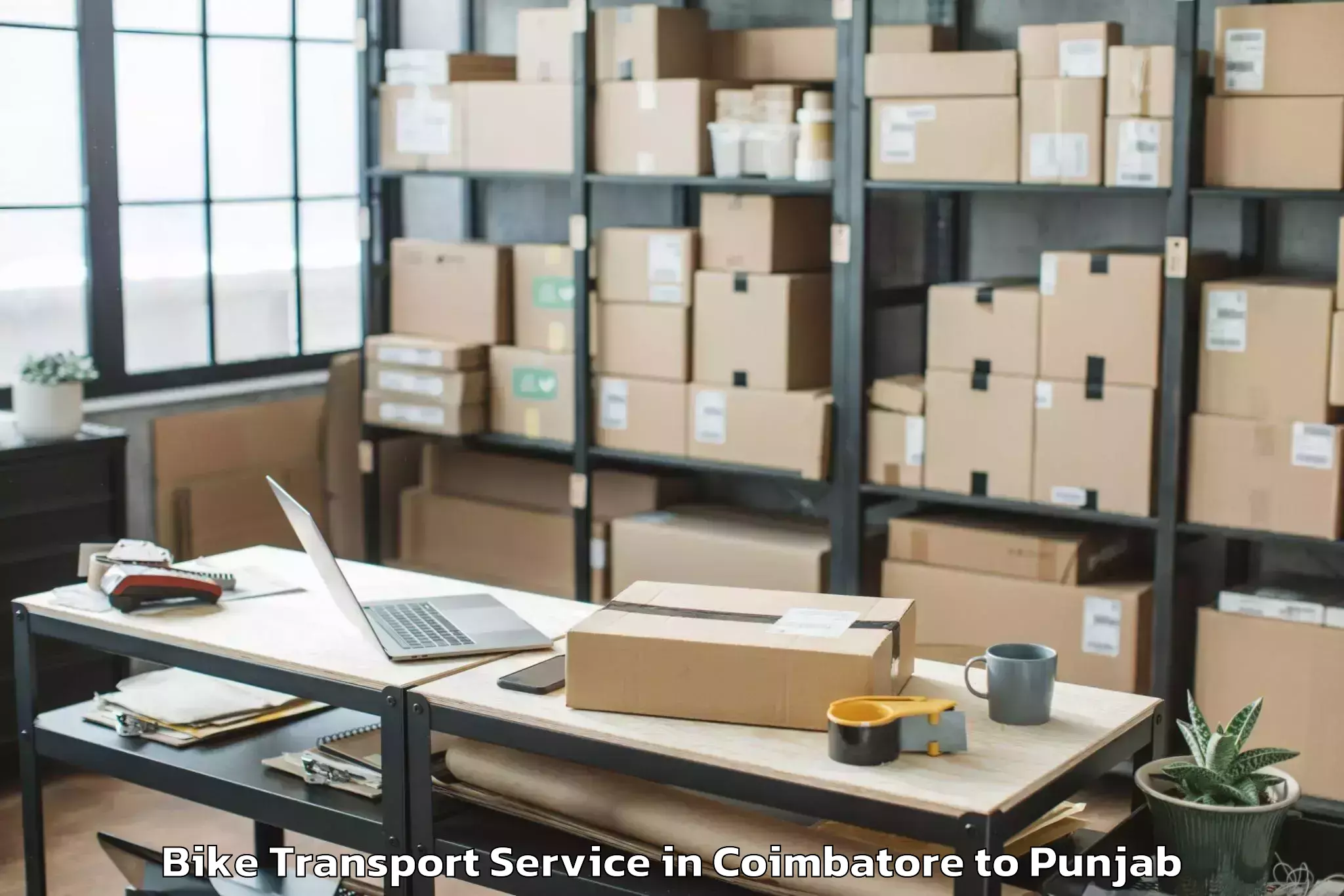 Coimbatore to Pathankot Airport Ixp Bike Transport Booking